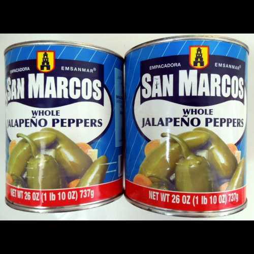 サンマルコス ホールハラペーニョペッパー - 26 オンス缶 2 個 San Marcos Whole Jalape o Peppers - 2 of 26 oz can