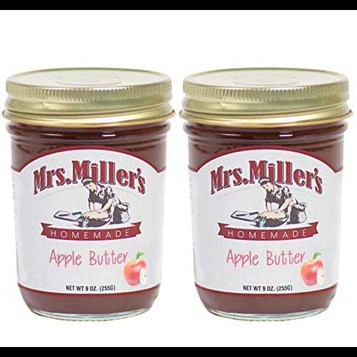 ミセス・ミラーズ・アーミッシュ自家製アップルバター 9オンス - 2個パック (コーンシュガー不使用) Mrs. Miller's Amish Homemade Apple Butter 9 Ounces - Pack of 2 (No Corn Sugar)