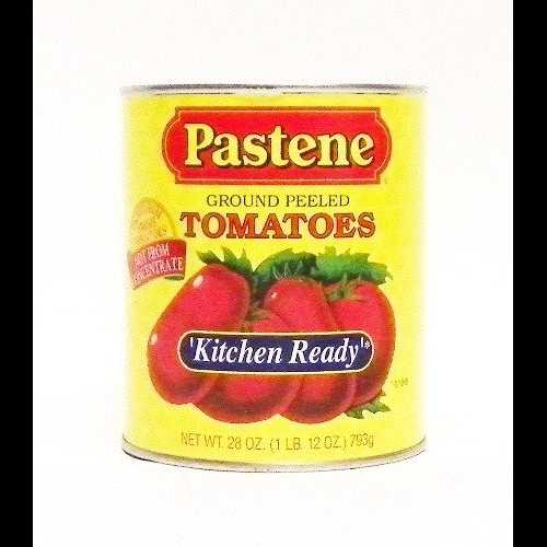 パステン 「キッチンレディ」 皮をむいたトマト - 28 オンス (6 パック) Pastene "Kitchen Ready" Ground Peeled Tomatoes - 28 oz (6 Pack)