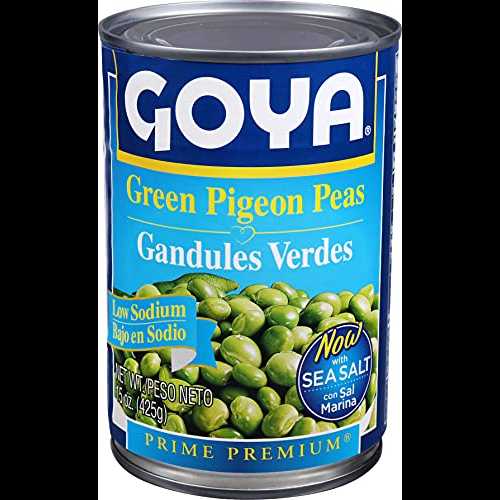 Goya Foods グリーンピジョンエンドウ (ガンジュール)、低ナトリウム、15 オンス (24 個パック) Goya Foods Green Pigeon Peas (Gandules), Low Sodium, 15-Ounce (Pack of 24)