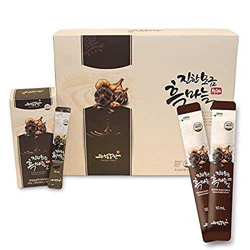 [義城農場] 黒にんにく濃縮エキス [0.3oz / 10ml] 60スティック(1袋) 1ヶ月分 低温濃縮法 의성농산 진한모금 흑마늘 [Uiseong Farm] Concentrated Extract of Black Garlic [0.3oz / 10ml] 60 Stick (Pack of 1) For One Month Low