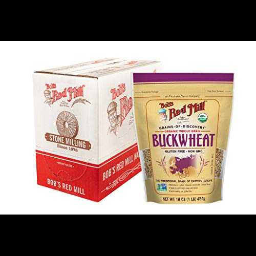 Bob's Red Mill Bob s Red Mill Organic Raw/Untoasted Buckwheat Groats, 16 Ounce Bag (Pack of 4), Gluten Free, Non-GMO, Kosher