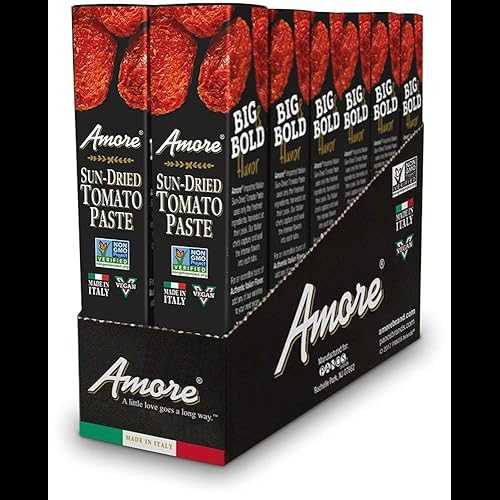 Amore Vegan Sun Dried Tomato Paste In A Tube - Non GMO Certified and Made In Italy 2.8 Ounce (Pack of 12)