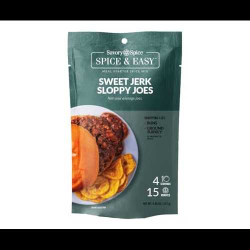Savory Spice Shop Savory Spice Sweet Jerk Sloppy Joes Spice & Easy Meal Starter Spice Mix Gluten-Free Sloppy Joe Seasoning Mix Packet for Easy Sloppy Joes (Net: 3.95 oz)