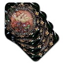 3dRose Victorian Design - Soft Coasters, set of 8