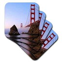 3dRose California, San Francisco. Golden Gate Bridge - US05 RJA0081 - Rebecca Jackrel - Soft Coasters, set of 4