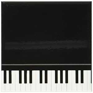 3dRose CST_112947_3 ブラック ピアノ エッジ - ベビー グランド キーボード ミュージック デザイン ピ..