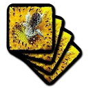3dRose CST_192959_1 バンブルビー & ヒマワリ by Angelandspot ソフトコースター (4 個セット) 3dRose CST_192959_1 Bumble Bee & Sunflower by Angelandspot Soft Coaster (Set of 4)