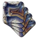 3D ローズ バンド アゲート - クォーツサイト - ブルー ソフト コースター 3dRose 3D Rose Banded Agate-Quartzsite-Blue Soft Coasters
