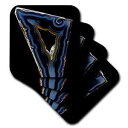 3dRose 3D Rose Geometric Brazilian Agate-Quartzsite-Dark Blue Soft Coasters