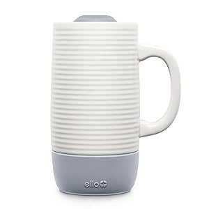 Ello Jane 18oz Ceramic Travel Mug with Handle, Splash-Resistant Slider...