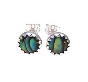 アワビのスタッド ピアス、ブルー グリーン パウア シェル ポスト スタイル Twisted Designs Jewelry Abalone Stud Earrings, Blue Green Paua Shell Post Style アワビのスタッド ピアス、ブルー グリーン パウア シェル ポスト スタイル Twisted Designs Jewelry Abalone Stud Earrings, Blue Green Paua Shell Post Style