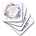 3dRose Bible Matthew 11 Come to Me Give You Rest、ソフトコースター 8 枚セット 3dRose Bible Ma...