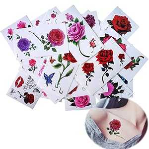 Glaryyears Flower Realistic Temporary Tattoos, Small Tiny Fake Rose Tattoo Stickers, 25 Pack for Women Girls Adults Makeup on Body Face Hand Finger Arm Neck Wrist, Sexy Party Supplies Favors Glaryyears Flower Realistic Temporary Tattoos, Small Tiny Fake Rose Tattoo Stickers, 25 Pack for Women Girls Adults Makeup on Body Face Hand Finger Arm Neck Wrist, Sexy Party Supplies Favors