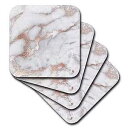 3dRose Image of Chic Gray Trendy Copper Marble Agate Gemstone Rock Quartz Ceramic Tile Coasters, Set of 8, Gold/Brown/Grey