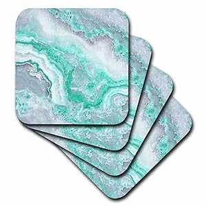 3dRose Image of Trendy Luxury Aqua Mint Quartz and Gray Gemstone Agate...
