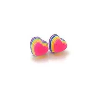 小さな 8 mm レイヤード レインボー ハート イヤリング プラスチック ポスト メタルフリー Pretty Smart Tiny 8mm Layered Rainbow Heart Earrings on Plastic Posts Metal Free 小さな 8 mm レイヤード レインボー ハート イヤリング プラスチック ポスト メタルフリー Pretty Smart Tiny 8mm Layered Rainbow Heart Earrings on Plastic Posts Metal Free
