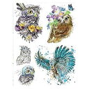 素晴らしい一時的なタトゥー - 水彩のフクロウ Supperb Temporary Tattoos - Watercolor Owls