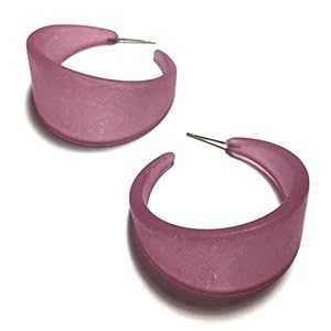 ラージ パープル フロスト ルーサイト ベティ フープ イヤリング Leetie Lovendale Large Purple Frosted Lucite Bettie Hoop Earrings