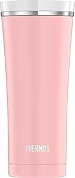 Thermos Sipp 16 オンス ステンレススチール トラベル タンブラー、マット ピンク Thermos Sipp 16 Ounce Stainless Steel Travel Tumbler, Matte Pink