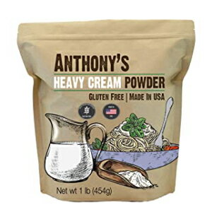 1ポンド、アンソニーヘビークリームパウダー、1ポンド、バッチテスト済みグルテンフリー、フィラーまたは防腐剤なし、ケトフレンドリー、米国製品 Anthony's Goods Anthony's Heavy Cream Powder, 1 lb, Batch Tested Gluten Free, No Fillers or Prese