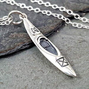 Kayak Charm Necklace - 925 Sterling Silver, 18