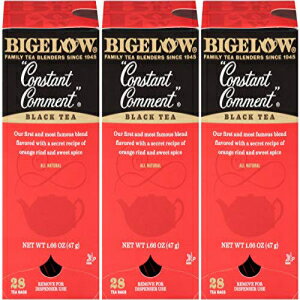 Bigelow Tea Bigelow Constant Comment Tea 28-Count Box (Pack of 3) Spiced Premium Black Tea with Orange Peel Antioxidant-Rich Full Caffeine Black Tea in Foil-Wrapped Bags