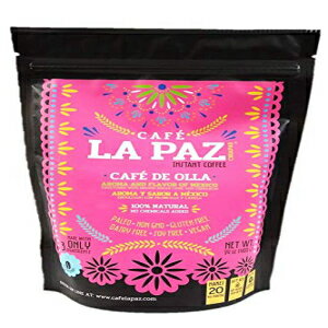 楽天GlomarketCafé De Olla La Paz Chiapas Arabica Instant Coffee - Cinnamon + Brown Sugar. Strong Antioxidants, Paleo, Non GMO, Gluten Free, Soy Free, Vegan. Traditional Mexican Spiced Style 14 oz.