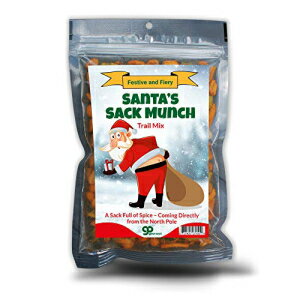 サンタズ サック マンチ スパイシー トレイル ミックス - 面白いムーニング サンタ クロースのデザイン - 男性向けの食用ギフト - スパイシー ミックス、米国製 Santa's Sack Munch Spicy Trail Mix - Funny mooning Santa Claus design - Edib