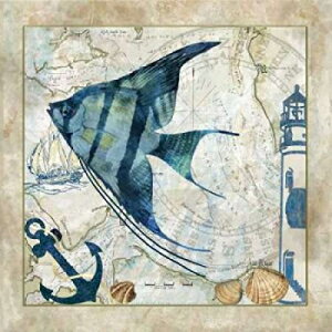 Posterazzi Nautical Fish II ポスター プリント by Jill Meyer、(24 x 24) Posterazzi Nautical Fish II Poster Print by Jill Meyer, (24 x 24)