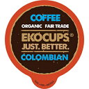 EKOCUPS Artisan Organic Colombian Coffee, Medium roast, in Recyclable Single Serve Cups for Keurig K-cup Brewers, 40 count