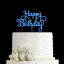 Happy Birthday ケーキトッパー 誕生日パーティーデコレーション用 - ミラーブルーアクリル JIEEIN Happy Birthday Cake Topper for Birthday Party Decorations - Mirror Blue Acrylic