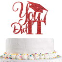 Talorine レッドグリッター You Did It ケーキトッパー、Congrats Grad I am Done 卒業パーティーデコレーション Talorine Red Glitter You Did It Cake Topper, Congrats Grad I am Done Graduation Party Decorations