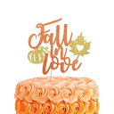 楽天GlomarketPANHUI Fall in Love Cake Topper,Fall Wedding,Bridal Shower,Engagement Cake Decor,Glitter Autumn Wedding Party Decorations