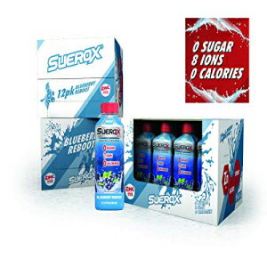 SueroX Everyday Zero Sugar Hydration Electrolyte Drink, Blueberry Reboot, 21 Fl Oz, 12 Count