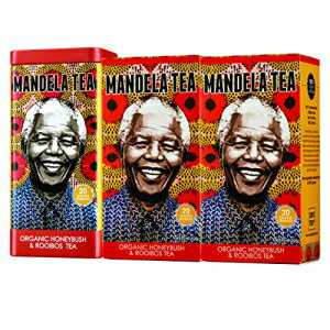 Mandela Tea Organic Honeybush & Rooibos Tea (60 Bags) | Red Herbal Tea from South Africa | Includes Stay Fresh Tin | No Calori..