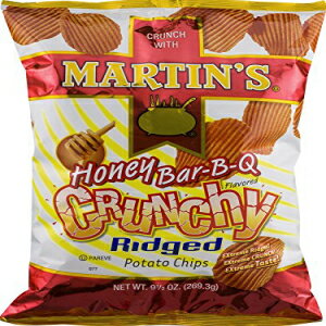 Martin 039 s Honey BBQ クランチリッジポテトチップス 9.5 オンス (4 袋) Martin 039 s Honey BBQ Crunchy Ridged Potato Chips 9.5 Ounces (4 Bags)