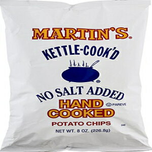 Martins Potato Chips Martin's Kettle-Cook'd No Salt Added Potato Chips 8 Ounces (3 Bags)