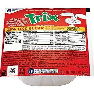 Trix 減糖シリアル シングルサーブボウル、1 オンス (96 個パック) Trix Reduced Sugar Cereal Single Serve Bowl, 1 Oz (Pack of 96)