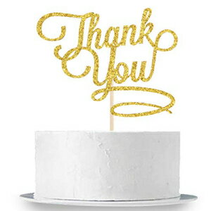 楽天GlomarketINNORU ゴールドグリッターサンキューケーキトッパー 感謝祭用 - ブライダルシャワー - ホリデーホーム用品 - 誕生日パーティーケーキデコレーション INNORU Gold Glitter Thank You Cake Topper for Thanksgiving Day - Bridal Shower - Holiday Ho