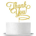 INNORU Gold Glitter Thank You Cake Topper for Thanksgiving Day - Bridal Shower - Holiday Home Supplies - Birthday Party Cake Decorations