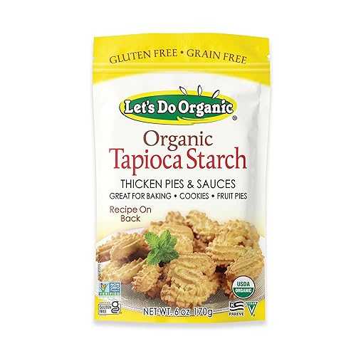 Edward & Sons Let's Do Organic Tapioca Starch Cornstarch Replacement, Thickening Agent, Cassava, Yucca, Non-GMO Project Verified, USDA Organic 6 Oz (Pack of 6) Edward & Sons Let's Do Organic Tapioca Starch Cornstarch Replacement, Thickening Agent, Cassava, Yucca, Non-GMO Project Verified, USDA Organic 6 Oz (Pack of 6)
