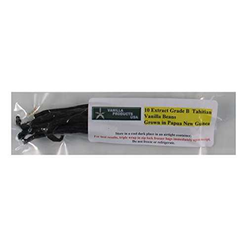 Vanilla Products USA タヒチアン エキス グレード B バニラビーンズ 4~6 インチ 10 個 10 Tahitian Extract Grade B Vanilla Beans 4~6" by Vanilla Products USA