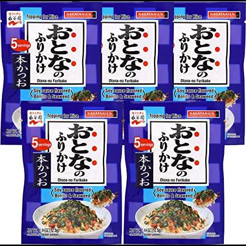 永谷園 大人のふりかけ 本かつお 5個入 かつお風味 0.44オンス (5パック) Nagatanien Otona no Furikake Hon Katsuo 5pcs Bonito Flavor 0.44oz (5 Pack)