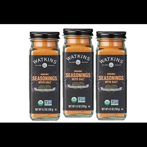 Watkins オーガニック調味料 塩入り、4.2オンス、3個パック Watkins Organic Seasonings with Salt, 4...