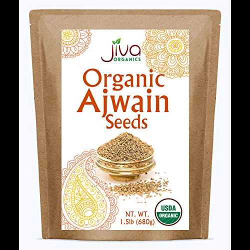 Jiva オーガニック Ajwain Seeds 1.5 LB バッグ - 非遺伝子組み換え - Bishops Weed または Carom Seeds Jiva Organics Jiva Organic Ajwain Seeds 1.5 LB Bag - Non-GMO - Bishops Weed or Carom Seeds