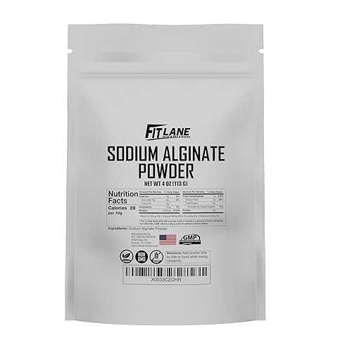 Sodium Alginate Powder 4 oz, Pure Food Grade Bulk Powder for Thickening, Premium Molecular Gastronomy Ingredient - Non-GMO and Vegan - by Fit Lane Nutrition Sodium Alginate Powder 4 oz, Pure Food Grade Bulk Powder for Thickening, Premium Molecular Gastronomy Ingredient - Non-GMO and Vegan - by Fit Lane Nutrition