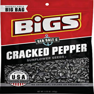 BIGS シーソルト&クラックドペッパー ヒマワリの種、5.35オンス BIGS Sea Salt & Cracked Pepper Sunflower Seeds, 5.35-Ounce