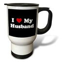 3dRose アイ・ラブ・マイ・ハズバンド ステンレススチール トラベルマグ 14オンス 3dRose I Love My Husband Stainless Steel Travel Mug, 14-Ounce
