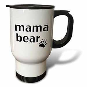 3dRose tm_123095_1 Mama Bear Travel Mug, 14-Ounce, Stainless Steel